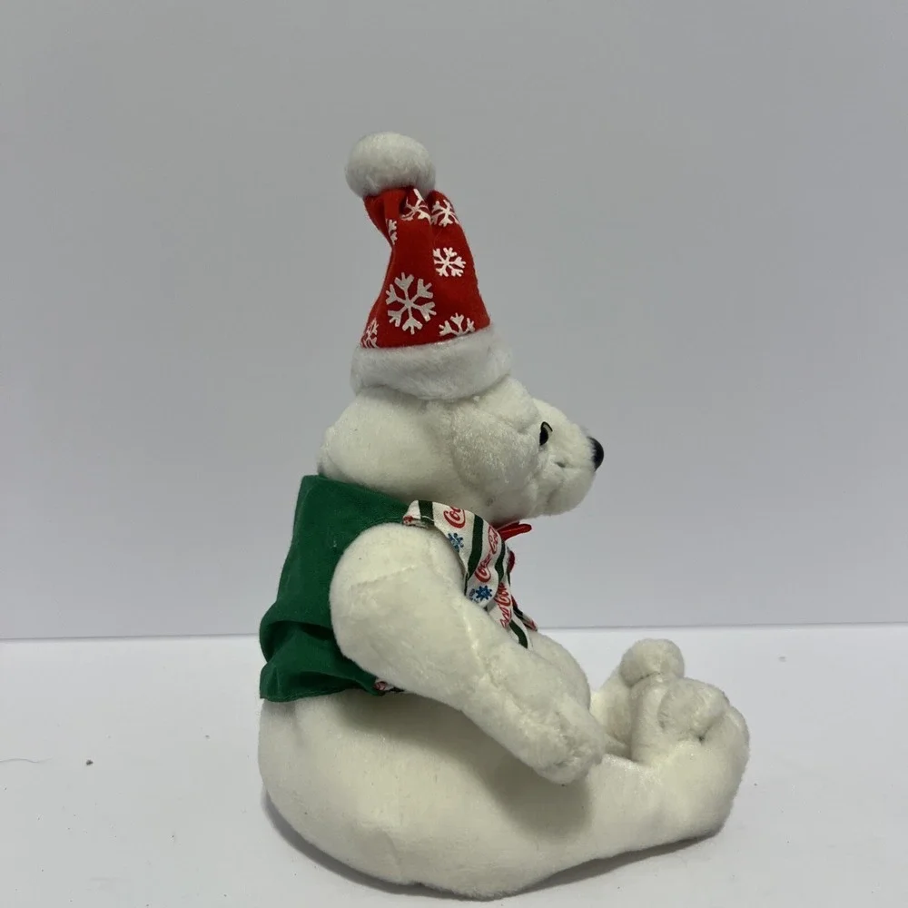 Coca Cola Bean Bag Plush Coke Polar Snow Bear 1999 Striped Vest Bowtie Christmas